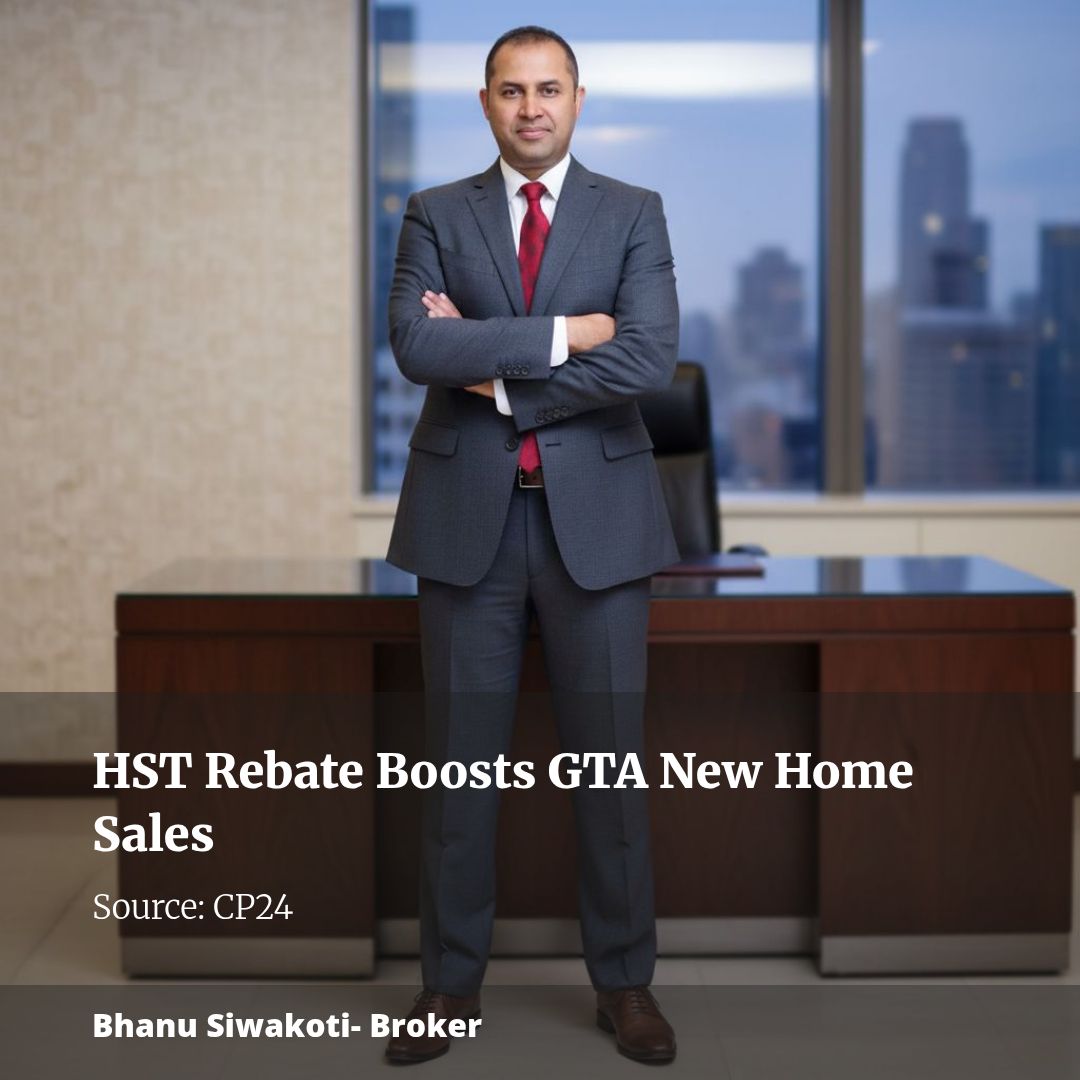 New report suggests HST rebate continues to boost single-family new home sales across GTA